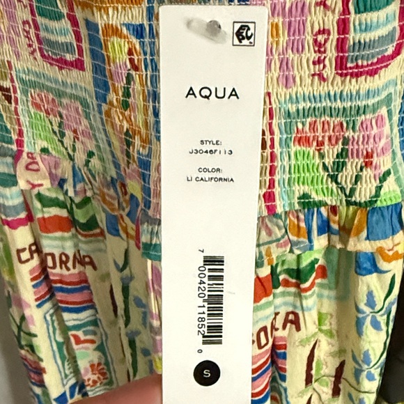 Aqua Multicolor Printed Midi Dress- LI California - Picture 5 of 5